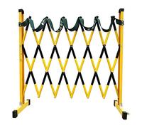 GZHENOZ Système de barrière Mobile Extensible, barrière de Chantier isolée en métal, Garde-Corps de sécurité rétractable avec Ruban de signalisation (Couleur : Noir, Dimensions :