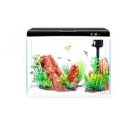 GZHERVICES Aquarium avec Commandes Tactiles, Cuve en Verre Trempé Transparent, Thermomètre Numérique, Éclairage LED Réglable pour Plantes Et Système De Filtration Silencieux(310x195x340mm)