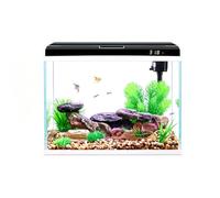 GZHERVICES Aquarium avec Commandes Tactiles, Cuve en Verre Trempé Transparent, Thermomètre Numérique, Éclairage LED Réglable pour Plantes Et Système De Filtration Silencieux(380x255x410mm)