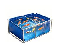GZHERVICES Aquarium en Toile avec Transparent Et Vanne De Vidange, Aquarium Hors Sol À Structure en Acier pour L'élevage De Poissons Ou La Décoration De Jardin (Facile À Monter)(150x100x70cm)