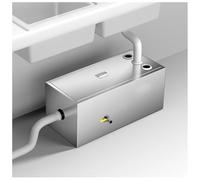 GZHERVICES Bac à Graisse Commercial en Acier Inoxydable, séparateur Eau-Huile-Eau sous évier avec Sortie d'eau, pour Cuisine de Restaurant et de Maison(Silver-Left,60x30x30cm)