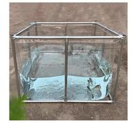 GZHERVICES Bassin À Koï en PVC Robuste avec Fenêtre Transparente Et Vanne De Vidange, Aquarium Hors Sol À Cadre en Acier pour Élevage De Poissons Et Jardin (Assemblage Facile)(Clear,150x100x60cm)