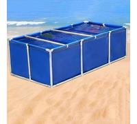 GZHERVICES Bassin À Poissons en Toile, Bassin À Poissons Pliable, Aquarium D'ornement avec Tuyaux, Bassin D'élevage pour Carpes Koï Et Poissons Rouges, Bassin À Poissons D'extérieur(2x2x1m)