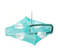 GZHERVICES Cage À Appât De Pêche Verte, Épervier Portable Et Pliable, Cage-Filet pour Aquaculture, Piège À Crabes Pliable (Convient pour Homards, Crevettes Et Carpes)(30x30x14cm)