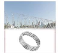 GZHERVICES Fil barbelé, Fil barbelé en Rouleau d'acier galvanisé, Fil barbelé en Ruban, Fil barbelé Concertina, Protection Contre Le vol et l'escalade(5m/16.4ft)