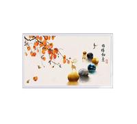 GZHERVICES Panneau Chauffant Mural avec Thermostat, convecteur 500 W, décoration Murale colorée, Peinture Chinoise, idéal pour Les pièces de 4 à 6 m²(C)