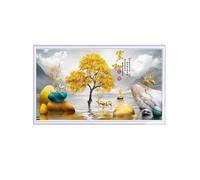 GZHERVICES Panneau Chauffant Mural avec Thermostat, convecteur 500 W, décoration Murale colorée, Peinture Chinoise, idéal pour Les pièces de 4 à 6 m²(D)