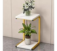 GZHERVICES Support pour Plantes D'intérieur, Support pour Pots De Fleurs en Fer Forgé, Support Métallique d'angle À Deux Niveaux pour Fleurs, Support Métallique Vertical(Gold,30x30x53cm)