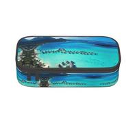 GZHYHAKAN Beauty Beach Trousse à crayons résistante aux rayures Multi-usages Solution de rangement pour l'école, le travail et les voyages, Noir , Taille unique, Cartable