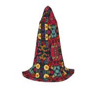 GZHYHAKAN Cape à capuche colorée à imprimé floral bohème pour adolescents, parfaite pour Halloween, les jeux de rôle et les fêtes à thème