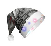 GZHYHAKAN Chapeau de Noël à LED imprimé cabine téléphonique dans les rues de Londres pour adulte, parfait pour Noël, Halloween et les fêtes du Nouvel An