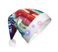 GZHYHAKAN Chapeau de Noël LED imprimé tube à essai chimique pour adulte, parfait pour Noël, Halloween et fêtes du Nouvel An