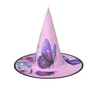 GZHYHAKAN Chapeau d'Halloween imprimé papillon violet pour fêtes, carnavals, jeux de rôle - léger, confortable