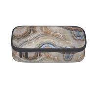 GZHYHAKAN Onyx Stone Trousse à Crayons Imprimé Bleu Pâle Résistant aux Rayures Multi-Usages Solution de Rangement pour l'école, le Travail et les Voyages, Noir , Taille unique, Cartable