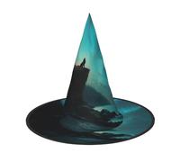 GZHYHAKAN Tente sous l'aurore la nuit imprimé Halloween chapeau pour fêtes, carnavals, jeux de rôle - léger, confortable