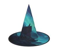 GZHYHAKAN Tente sous l'aurore la nuit imprimé Halloween chapeau pour fêtes, carnavals, jeux de rôle - léger, confortable