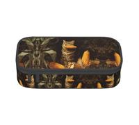 GZHYHAKAN The Cat Eating Corn Print Trousse à crayons résistante aux rayures Solution de rangement multifonction pour l'école, le travail et les voyages