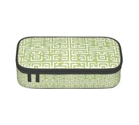 GZHYHAKAN Trousse à crayons blanche avec motifs géométriques imprimés labyrinthes, résistante aux rayures, solution de rangement multifonction pour l'école, le travail et les voyages
