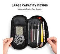 GZHYHAKAN Trousse à crayons motif rayures triangulaires bohème résistante aux rayures Solution de rangement multifonction pour l'école, le travail et les voyages, Noir , Taille unique, Cartable