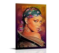GZHYMXOZ Rihanna - Impression sur toile de la chanteuse exceptionnelle et du groupe incroyable - Décoration murale pour chambre à coucher - 50 x 75 cm - Style cadre
