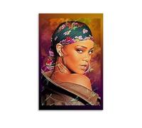 GZHYMXOZ Rihanna - Impression sur toile de la chanteuse exceptionnelle et du groupe incroyable - Décoration murale pour chambre à coucher - 50 x 75 cm - Style sans cadre