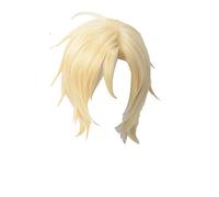 GZIRUE Perruque pour Ash Lynx Cosplay Wig Perruque Courte Droite Blond Banana Anime Costume with Wig Cap