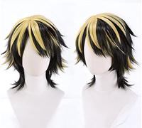 GZIRUE Perruques Courte Jaune Dégradé Noir Cheveux Hommes Perruque pour Hanemiya Kazutora Cosplay Costume Wig