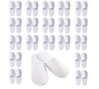 Gziztx Lot de 20 paires de pantoufles jetables blanches pour hôtel - Taille universelle 5 mm - Pour spa, hôtel, maison, femme et homme, Blanc., 44 EU