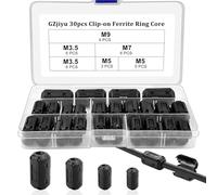 GZjiyu 30 Pcs Noyaux de Ferrite, Anneau Ferrite Antiparasite pour Câble RFI EMI Anti Bruit D'améliorer L'intégrité du Signal (Diamètre Intérieur 3,5 mm 5 mm 7 mm 9 mm)