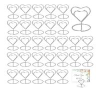 GZjiyu 30 Pcs Porte Nom Table, Marque Place Mariage Porte Photo Pince pour Photos, Coeur Porte Photo sur Pied en Métal pour Table Réceptions Fêtes Evénements Célébrations