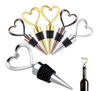 GZjiyu 6 Pcs Bouchon pour Bouteille de Vin, Bouchon a Vin en Alliage de Zinc Réutilisables pour Vin, Liqueur Boissons Cocktails,pour Fête de Bar de Noël