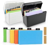 GZjiyu Lot de 2 boîtes de cartes d'apprentissage, en plastique, pour apprendre et prendre des notes, avec 500 notes adhésives colorées, 10 cartes en polypropylène et 2 étiquettes de pin