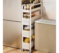 GZKDKZB Chariot de Rangement étroit, unité de Rangement étroite, étagère étroite à roulettes, Armoire de Rangement Haute et étroite, Meuble de Rangement Vertical pour Salle de Bain, Meuble