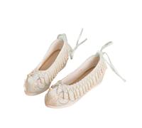 GZKDKZB Chaussures Hanfu de Style Chinois exquises avec Pompons en Perles et Fleurs brodées, Chaussures de Mariage Chinoises légères et décontractées Augmentant la Hauteur intérieure pour