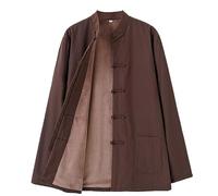 GZKDKZB Costume d'hiver Chaud en Peluche pour Homme, Veste Uniforme en Coton, Manteau à Manches Longues, Uniforme de Tai Chi, vêtements Traditionnels Chinois, vêtements d'art