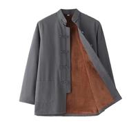 GZKDKZB Costume Tang Chaud d'hiver en Peluche, vêtements Traditionnels Chinois, vêtements en Coton pour Hommes, Hauts, Vestes artistiques, Manteaux à Manches Longues, vêtements de Tai Chi