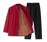 GZKDKZB Costume Tang d'hiver Chaud en Peluche, vêtements Traditionnels Chinois, Pantalon, Veste - Vêtements en Coton, Hauts, Vestes artistiques, Manteaux, Chemises à Manches Longues, vêtem