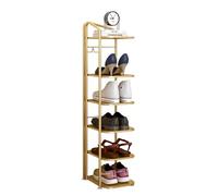GZKDKZB Étagère à Chaussures Haute à 8 Niveaux, étagère étroite en métal Robuste, étagère empilable pour Chaussures d'entrée pour optimiser l'espace (Couleur : Or, Taille : 6 Niveaux)