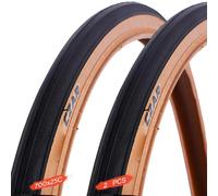 GZKDKZB Lot de 2 pneus de Route 700 x 25c, flancs Marron, pneus Lisses Anti-crevaison 700 x 25c, 25-622, pour Roues Avant et arrière