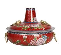 GZKDKZB Marmite Chinoise à Induction, Batterie de Cuisine en cuivre, marmite à Charbon, Batterie de Cuisine Compatible Induction, marmite Indispensable pour savourer Une Cuisine Chinoise a