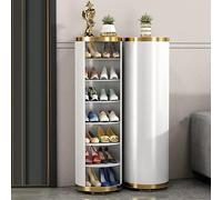 GZKDKZB Meuble à Chaussures Rond et pivotant - Rangement à Chaussures en métal pour Petits espaces, Simple et Moderne pour l'entrée (Taille : H-105 cm)