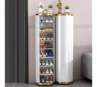 GZKDKZB Meuble à Chaussures Rond et pivotant - Rangement à Chaussures en métal pour Petits espaces, Simple et Moderne pour l'entrée (Taille : H-120 cm)
