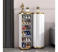 GZKDKZB Meuble à Chaussures Rond et pivotant - Rangement à Chaussures en métal pour Petits espaces, Simple et Moderne pour l'entrée (Taille : H-90 cm)