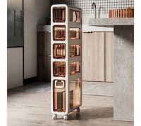 GZKDKZB Meuble de Rangement Mince pour Salle de Bain - Modèle Vertical étroit avec tiroirs Transparents et roulettes - Unité étanche de Grande capacité pour Les Petits espaces et Les Toile