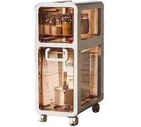 GZKDKZB Meuble de Salle de Bain sur Pied à 5 Niveaux avec Grand Rangement pour Papier Toilette, tiroirs en Plastique Transparent, roulettes, Commode étroite idéale pour Les Petits espaces,