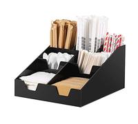 GZKDKZB Organisateur à café, Porte-couvercles de Tasses en Acier Inoxydable, Plateau de Rangement pour Condiments à café, 7 Compartiments, Acrylique, 28 x 32,7 x 16,6 cm