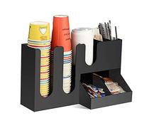 GZKDKZB Organisateur à café, Porte-couvercles en Acier Inoxydable, Organiseur à Condiments à 7 Compartiments, Plateau Porte-sachets de café et thé, matériau Acrylique, 24,4 x 18,5 x 41,4 c