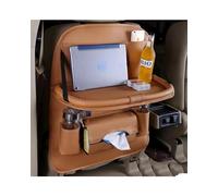 GZKDKZB Organisateur de Dossier de siège Auto, Sac de Rangement en Cuir PU avec Plateau Pliable, Support pour Tablette et boîte à mouchoirs, Accessoires de siège (Couleur café)