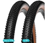 GZKDKZB Pneus 27,5 2,1, Lot de 2 Blocs, flancs Marron, résistants aux crevaisons, pneus de vélo 27,5 x 2,10, adaptés aux VTT et vélos Classiques. Pneu de vélo 27,5 x 2,1, antidérapant et r