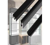 GZKDKZB Rail de Porte coulissante en Alliage d'aluminium, 3 pièces, 8 mm, pour Porte coulissante en Verre, adapté aux Cuisines, armoires, vitrines, Caves à vin (90 cm)